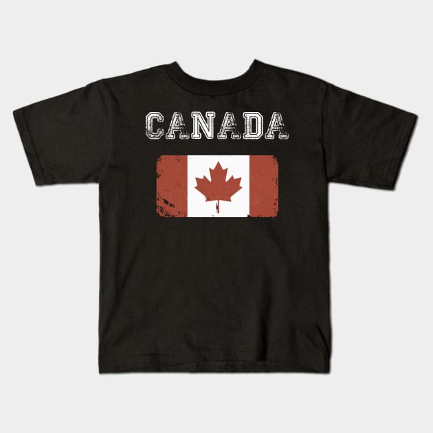 Vintage Canada Flag Canada Day Vintage Style Kids T-Shirt by MasliankaStepan